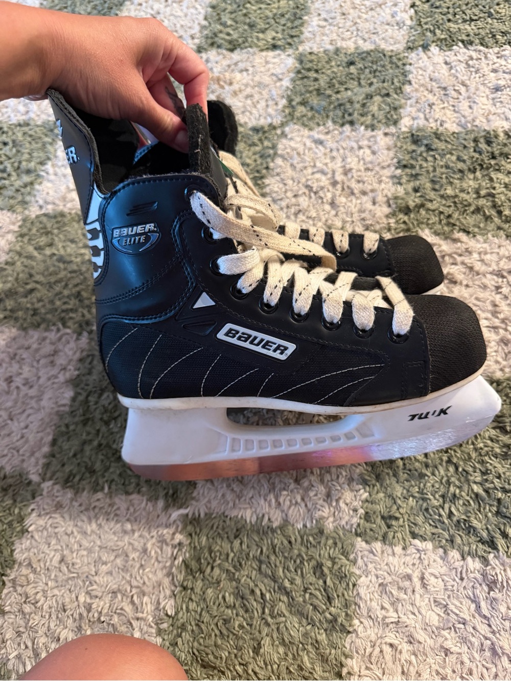 Youth size 4 Bauer Black and White Ice Hockey Skates